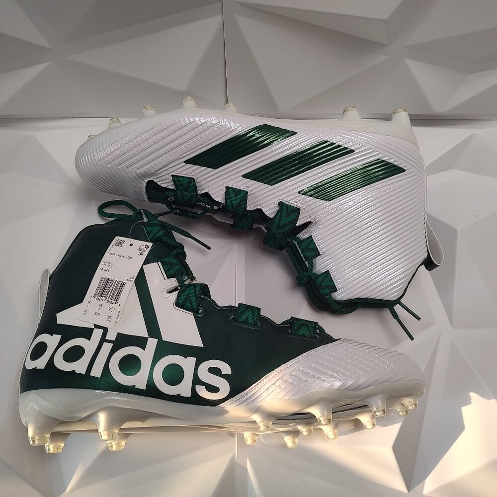 Adidas Mens Football Cleats 16 White Green Shoe Lacrosse Freak Carbon High